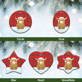 Ross Modern Tartan Christmas Ceramic Ornament - Highland Cows Style